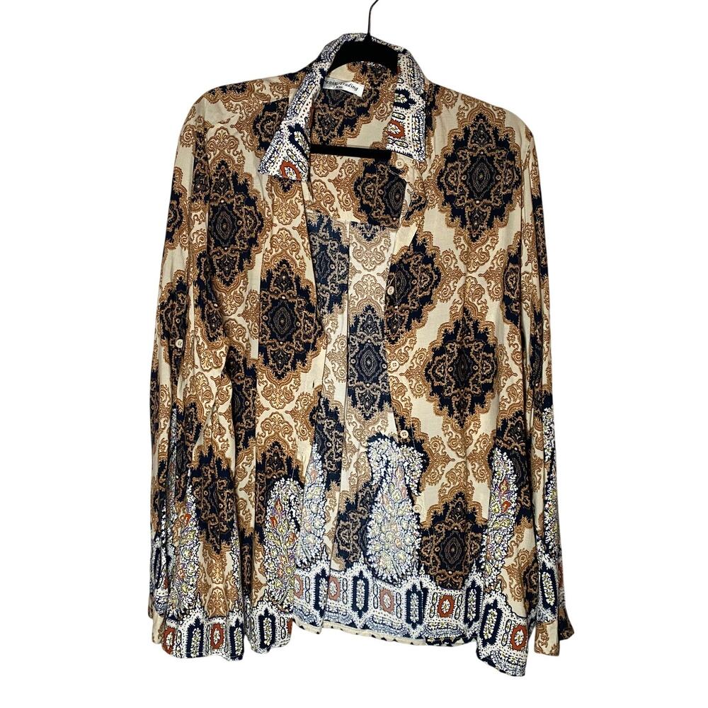 Fenix Trading - Intricate Patterned Collared Button-Up - XXL - Picture 2 of 11
